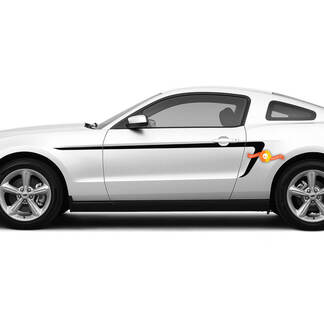 Seitliche Türen Akzent hinten L-Stil Streifen Aufkleber für Ford Mustang 2005-2024 Vinyl-Aufkleber Grafiken
