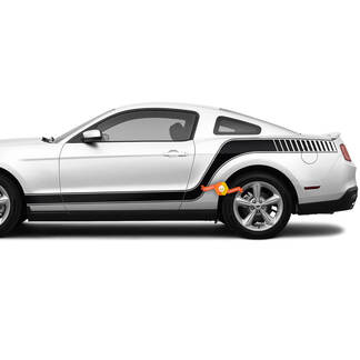 Streifen-Aufkleber für die Schwellerverkleidung bis zum hinteren Seitenteil für Ford Mustang 2005–2024
