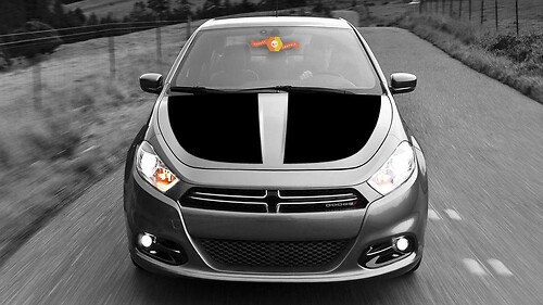 Haubenakzent -Streifen Vinylabziehbilder für Dodge Dart
