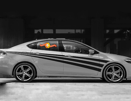 Vinyl-Aufkleber-Set mit dreifachen Seitenstreifen für Dodge Dart