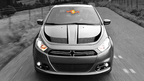 Akzent Motorhauben-Streifen Vinyl-Aufkleberset für Dodge Dart 2013-18