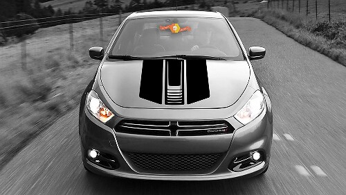 Triple-Stripes-Kapuze Vinyl-Aufkleber für Dodge Dart