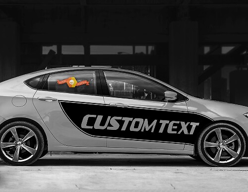 Individueller Text Seiten-Akzent Sportstreifen Vinyl-Aufkleber für Dodge Dart