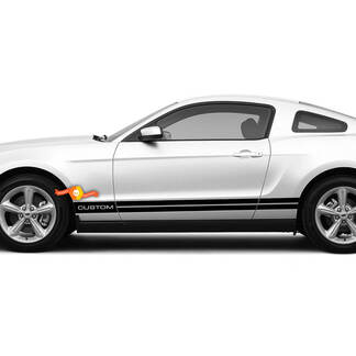 Rocker Panel Custom Text für Ford Mustang 2005–2024 Aufkleber Aufkleber Streifen 1
