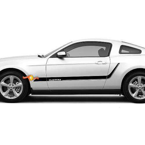 Benutzerdefinierter Vinyl-Aufklebersatz mit gebogenen Seitenstreifen für Musclecar Mustang