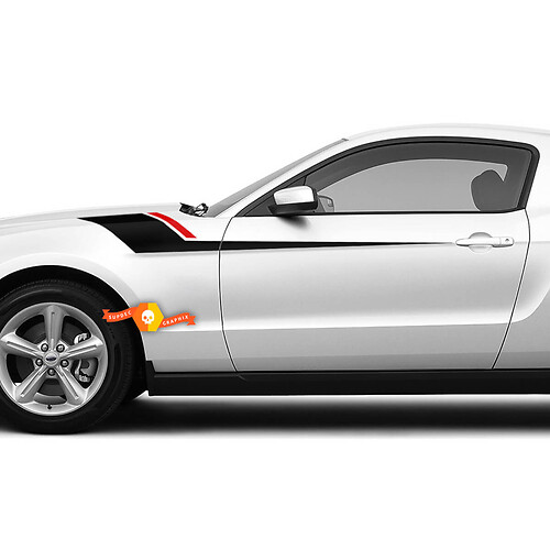 Kotflügel-Seitenstreifen mit roten Streifen-Aufklebern für Ford Mustang 2005–2024
