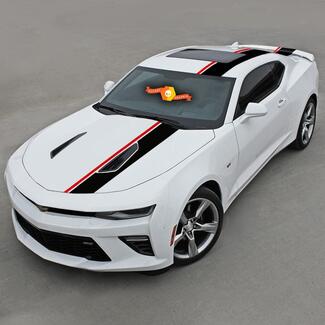 CHEVROLET CAMARO 2016-2018 TOP OFFSET Vinyl STREIFEN MOTORHAUBE, DACH und HECK
