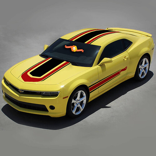 Chevrolet Camaro 2010–2015 Hot Wheels Stil oben und seitlich 2 Farbstreifen
