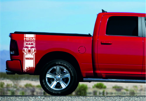 DODGE RAM HEMI 5.7L/6.4L 2x Aufkleber für 1500 2500 3500 Vinyl Body Stripe Sticker
