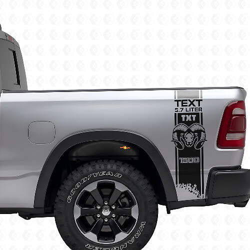 Individuelles HEMI-Stil Heckseiten-Streifen Vinyl-Aufkleber-Kit für Dodge Ram 1500-3500