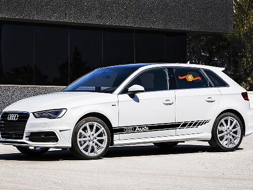 Racing Style Seitenstreifen Vinyl Aufkleber Satz für Audi A5