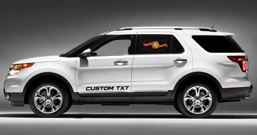 CUSTOM TXT Schriftzug Paar Schweller Vinyl-Aufkleber Sticker für Ford Explorer 2010-2018