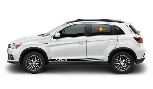 Racing Style Streifen Schweller Vinylaufkleber Set für Mitsubishi ASX