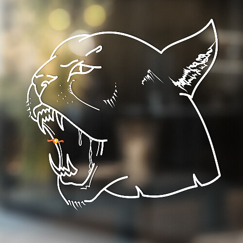 Tiger Wildkatze Vinyl Wand Fenster Badezimmer Aufkleber Aufkleber #2
