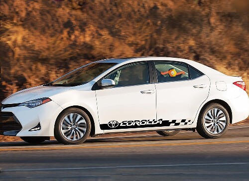 Seitenschweller Schachbrett Vinyl Aufkleber Kit für Toyota Corolla