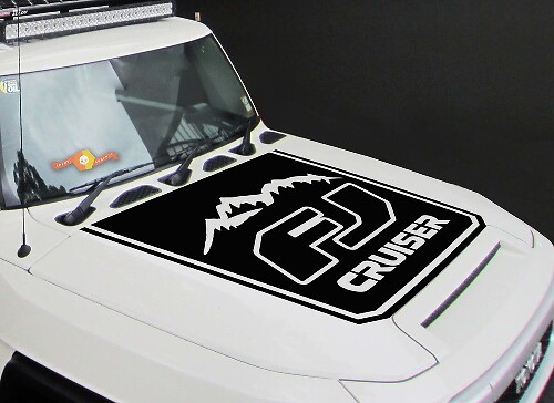 Mountain Outline Motorhauben-Vinylaufkleber für Toyota FJ Cruiser