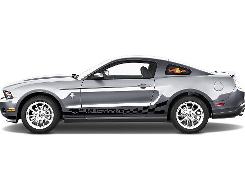 FORD MUSTANG 2 x Seitenstreifen, Vinyl-Aufkleber, Grafik, Premium-Qualität
