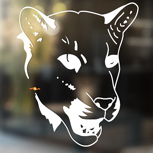 Tiger-Wildkatze-Vinylwand-Fenster-Badezimmer-Aufkleber-Aufkleber Nr. 3
