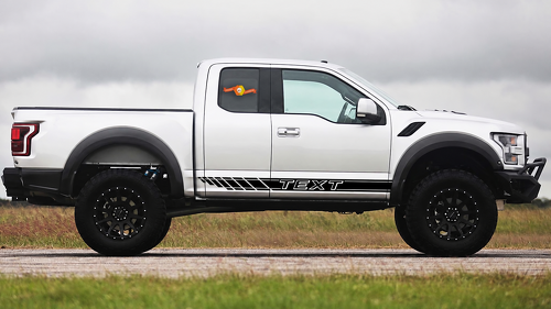 TEXT Triple Stripe Pair Schweller Vinylaufkleber für Ford F-250 2010-2014