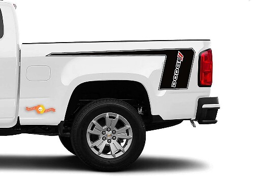 DODGE RAM 1500 2500 3500 2 x Rennstreifen-Grafik-Vinyl-Aufkleber-Aufkleber-Logo
