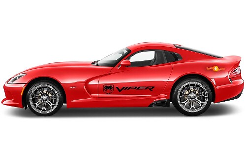 Dodge VIPER 2 x Seitenstreifen, hochwertige Vinyl-Aufkleber, Racing-Aufkleber, Logo
