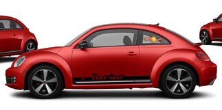Volkswagen Beetle Turbo 2x Seitenstreifen Vinyl Body Decals Aufkleber Emblem Logo
