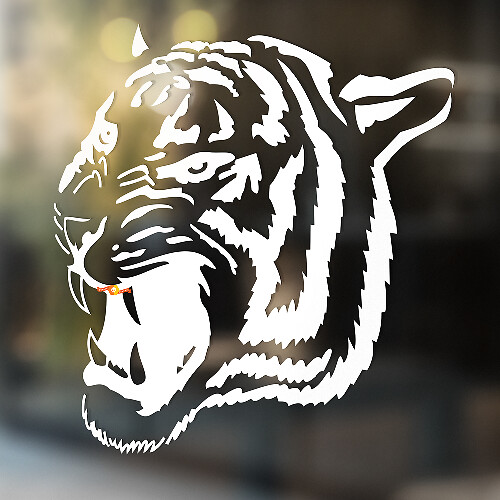 Tiger-Wildkatze-Vinylwand-Fenster-Badezimmer-Aufkleber-Aufkleber Nr. 5
