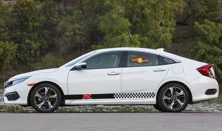 Honda 2 x Seitenschweller-Vinyl-Körperaufkleber-Logo-Grafiken entsprechen Civic Cr-V 2 Farben
