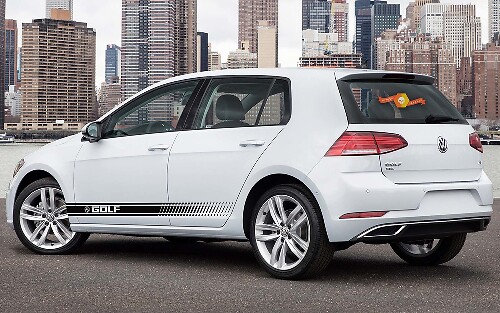 Markierte Seitenstreifen Vinyl-Aufkleberset für Volkswagen Golf GTI