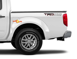 2x TRD PRO Toyota Racing Development Tacoma Tundra Bettseiten-Vinyl-Aufkleber, 2 Farben
