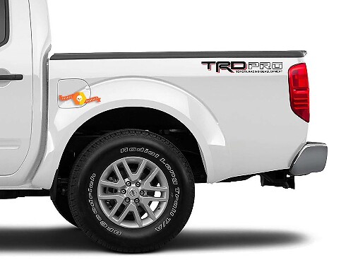 2x TRD PRO Toyota Racing Development Tacoma Tundra Bettseiten-Vinyl-Aufkleber, 2 Farben
