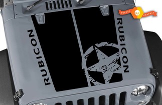Kit für Jeep RUBICON Wrangler Hood Badge Vinyl Aufkleber Aufkleber Grafiken 2007–2018
