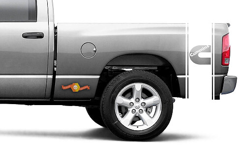 Cummins Turbo Diesel Seitliche Streifen Vinyl Aufkleber Set für Dodge Ram