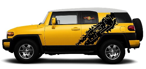 2 x Toyota Fj Cruiser Seiten-Vinyl-Aufkleber mit Grafikstreifen
