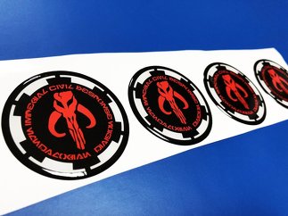 Imperial Civil Response – Mandalorian Division Domed Badge Emblem Kunstharz-Aufkleber

