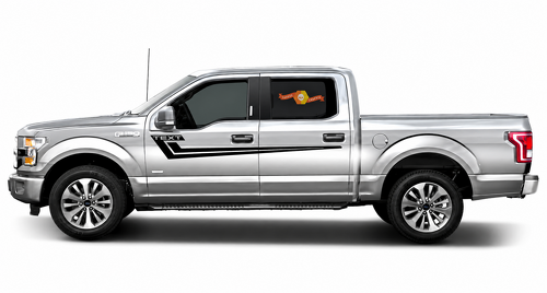 TEXT Hockey-Streifen Paar Seiten Vinyl-Aufkleber für Ford F-150 2017-2018