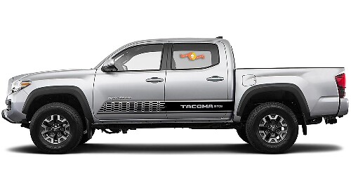 2X Toyota Tacoma 2016–2018 Seitenschweller Vinyl-Aufkleber Grafik-Rallye-Aufkleber-Kit

