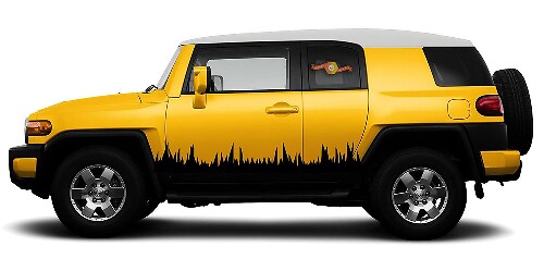 Vinyl-Aufkleber für Türinnenseite mit Gras-Motiv für Toyota FJ Cruiser