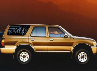 Toyota 4Runner Mountain Scene USA Flaggenaufkleber passend für Heckscheibe 1990–1995
