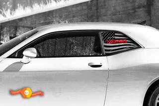2 Dodge Challenger Fenster US-Flagge Mopar Vinyl-Windschutzscheiben-Aufkleber Grafik-Aufkleber
