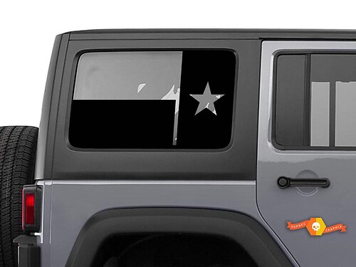 State of Texas Flag Windschutzscheiben-Aufkleber – passend für JKU Jeep Wrangler 4-türige Wrangler-Fensteraufkleber
