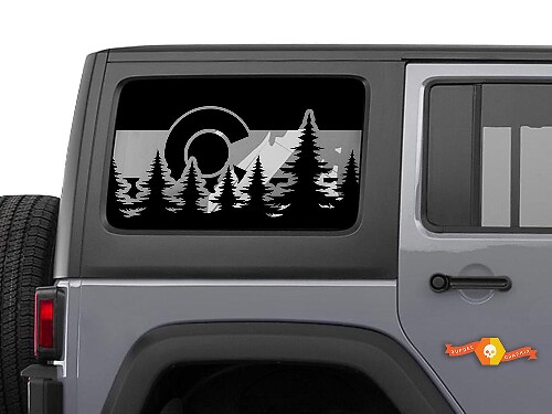 Jeep Wrangler Colorado Flag Windschutzscheiben-Aufkleber JKU JLU 4Dr 2007–2019 Rubicon-Aufkleber
