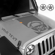 Blackout Military Skull 5-teiliges Vinyl-Motorhauben-Aufkleber-Set für Jeep Wrangler JK JKU LJ TJ
 2