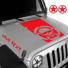 Militärischer Schädel und individuelles Schriftzug-Motorhauben-Vinylaufkleber-Set für Jeep Wrangler_3