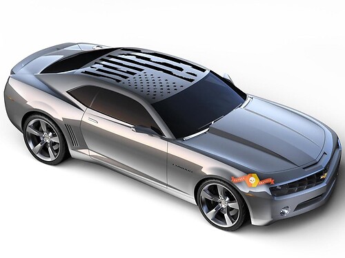 Camaro Distressed American Flag Roof Panel Vinyl Sticker Decal Choose Color 2010–2018
