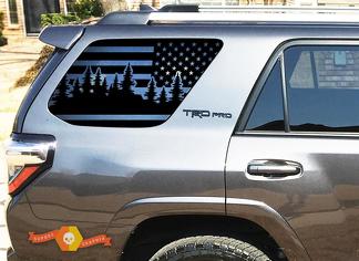 Forest Trees USA-Flaggen-Aufkleber für 2010–2019 Toyota 4Runner TRD PRO Fenster
