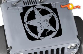 Motorhaubeneinsatz „Military Star“ Aufkleber Jeep Wrangler TJ 1997–2006 (Farbauswahl)

