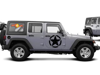Army Star Distressed-Aufkleber passend für Jeep große 20-Zoll-Vinyl-Militärhaubengrafik
