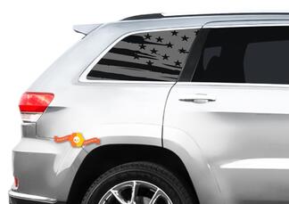 Flaggen-Aufkleber-Set – passend für Jeep Grand Cherokee Laredo Seitenfenster USA American
