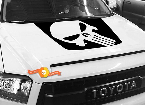 Punisher-Logo Motorhauben Vinyl-Aufkleber für Toyota Tundra 2014-2018